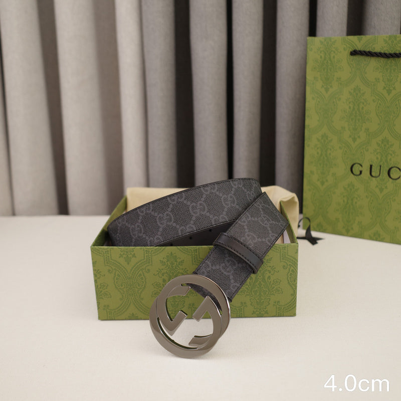 Gucci - 4.0cm Big cake - Supreme canvas Grey button 4023g
