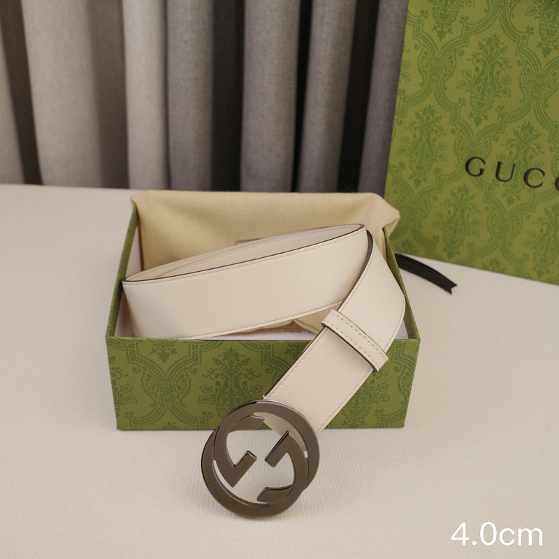 Gucci - 4.0cm pancake - plain weave white leather ZSB4003g