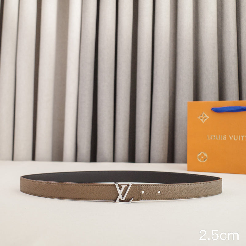 LV - Louis Vuitton -2.5cm letter silver hook - pebble grain 2511L