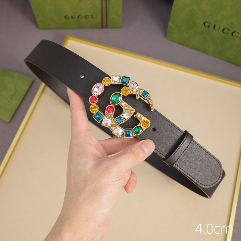Gucci - 4.0cm G - Colored gemstone plane double-sided ZSB4007g