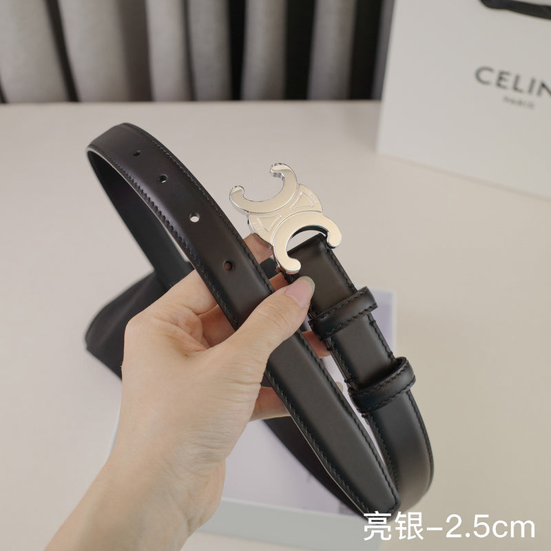 Celine - 2.5cm/1.8cm Bright silver