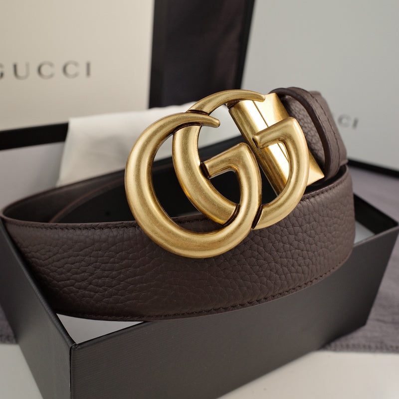 Gucci - Double G turn lock,top layer pebble grain,coffee