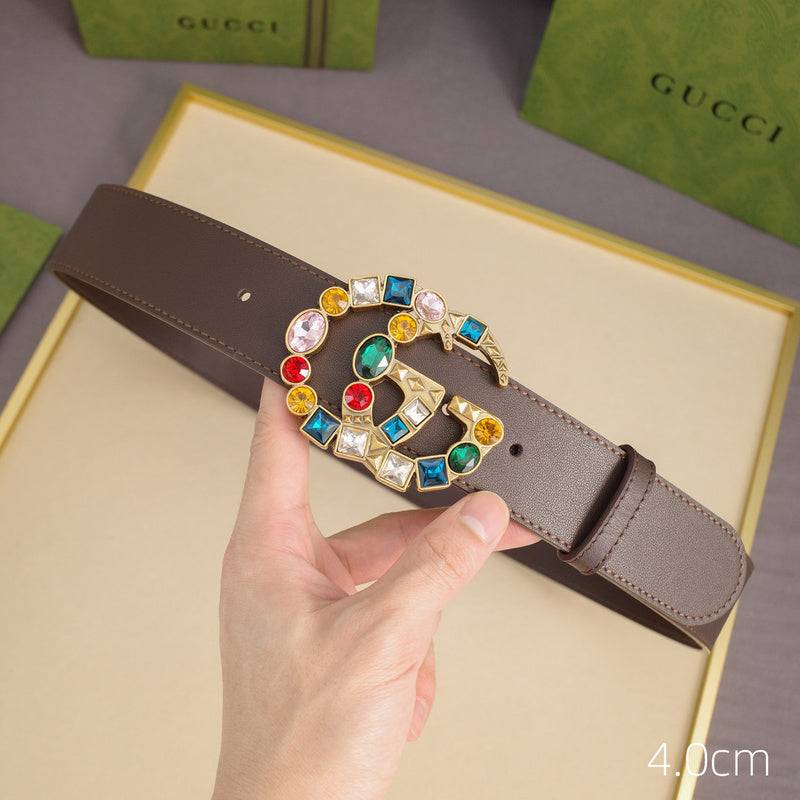 Gucci - 4.0cm G - Colored gemstone plane double-sided ZSB4007g