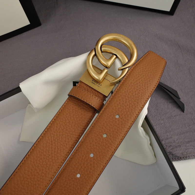 Gucci - Double G turn lock,top layer pebble grain,Brown