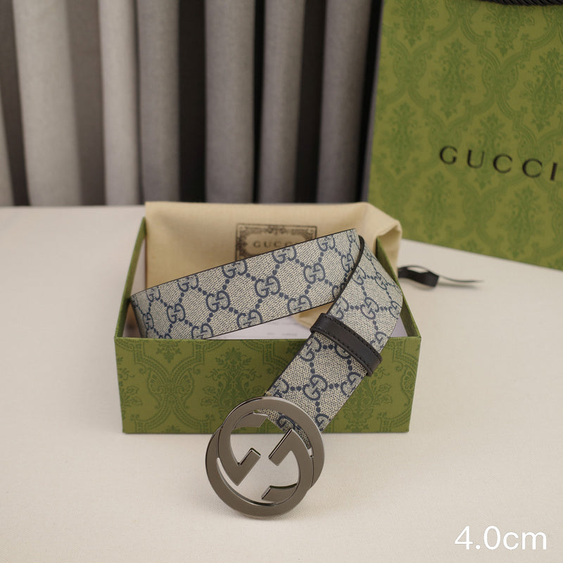 Gucci - 4.0cm Big cake - Supreme canvas Grey button 4023g