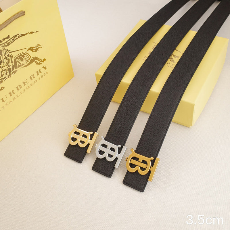 Burberry - 3.4cm - TB Black lychee grain