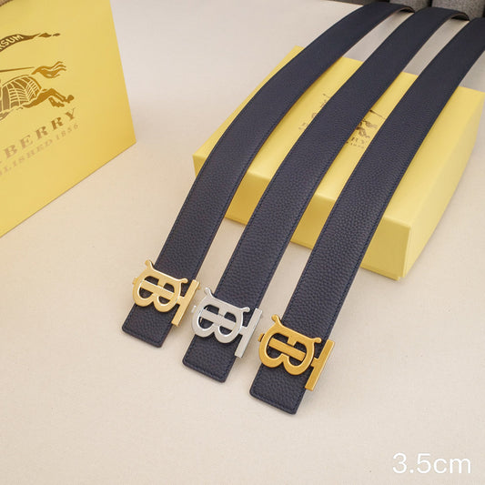 Burberry - 3.4cm - TB  Blue lychee grain 3501b