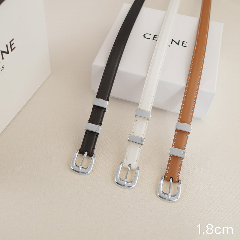 Celine - 2.5cm/1.8cm Bright silver Plain weave