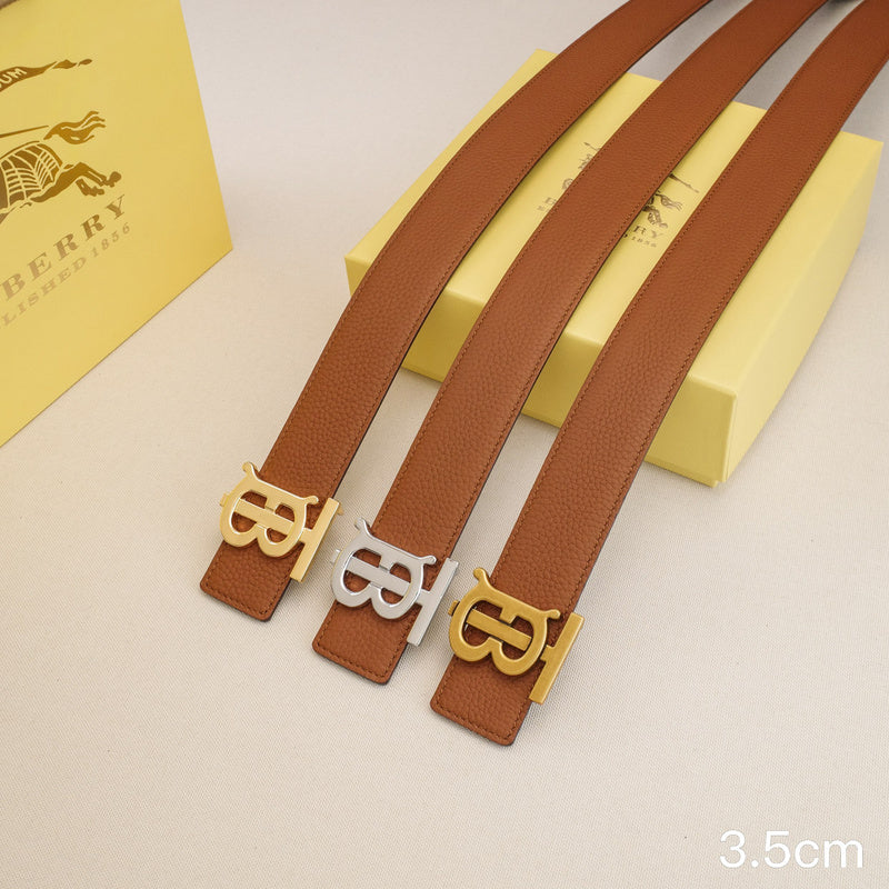 Burberry - 3.4cm - TB Brown lychee grain