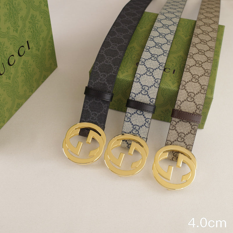 Gucci - 4.0cm Big cake - Supreme canvas Gold button 4023g
