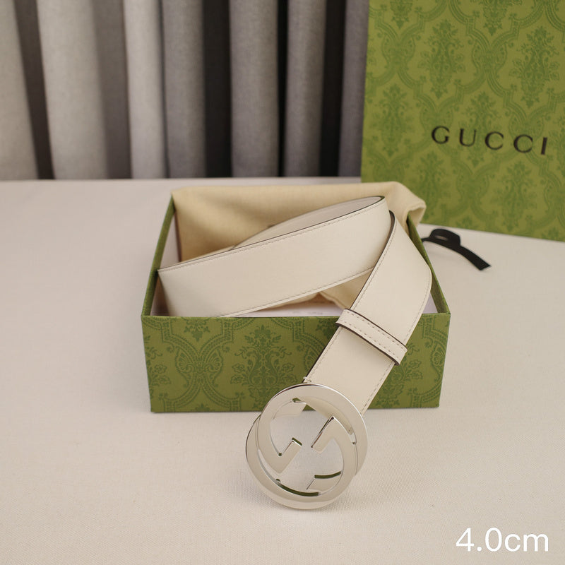 Gucci - 4.0cm pancake - plain weave white leather ZSB4003g