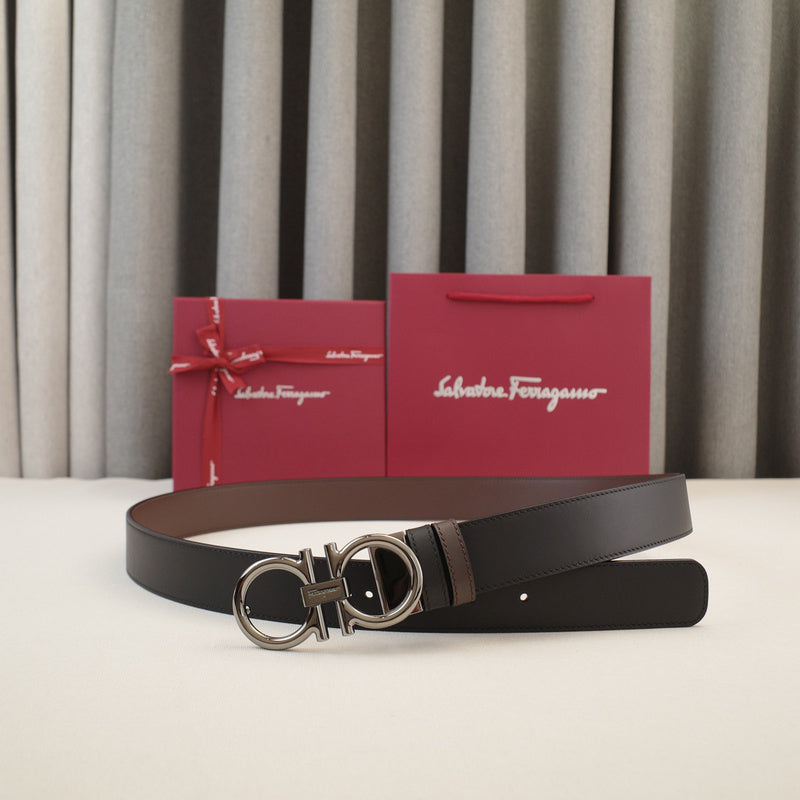 FERRAGAMO - 3.5cm Cowhide flat moon tail 3819f