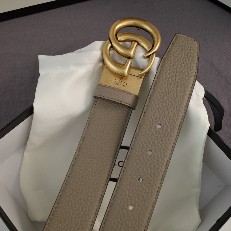 Gucci - Double G turn lock,top layer pebble grain,gray