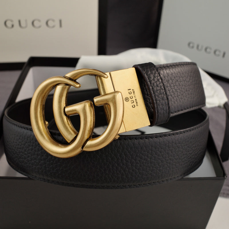 Gucci - Double G turn lock,top layer pebble grain,Black