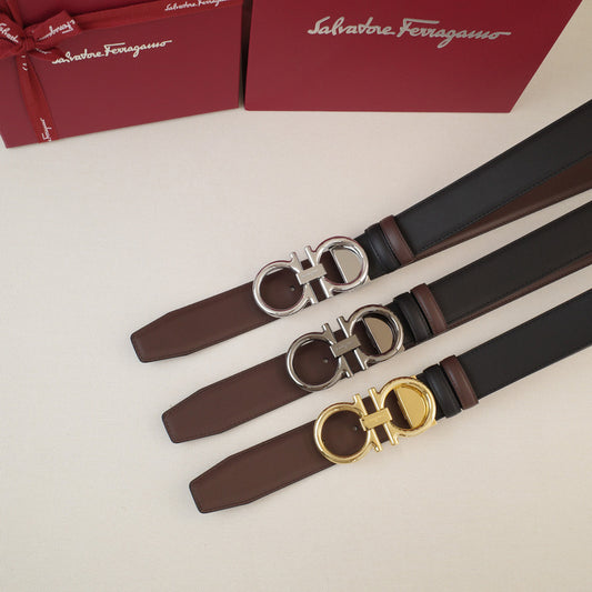 FERRAGAMO -  3.5cm  Cowhide slant-sided scalloped tail  3808f