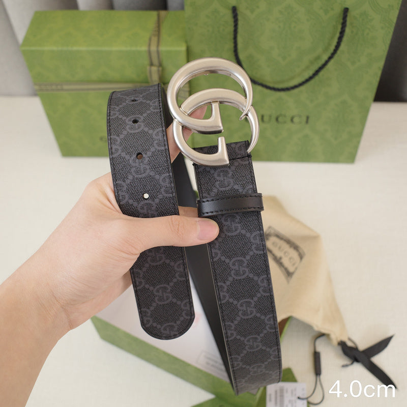 Gucci - 4.0cm G Classic - Supreme Canvas Silver Buckle ZSB4018g