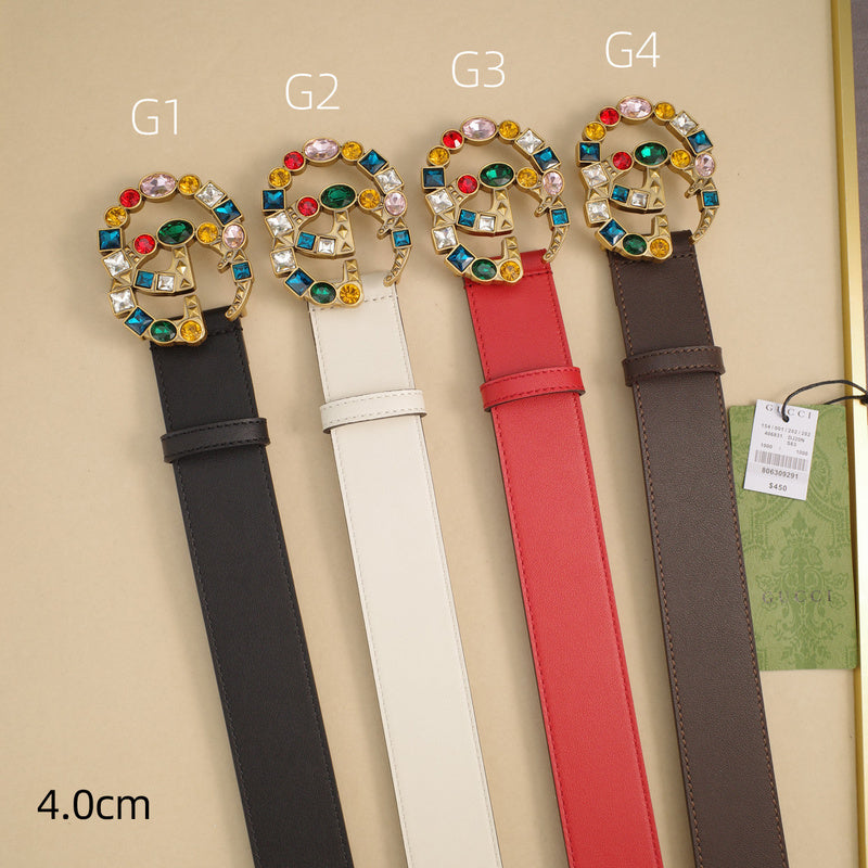 Gucci - 4.0cm G - Colored gemstone plane double-sided ZSB4007g