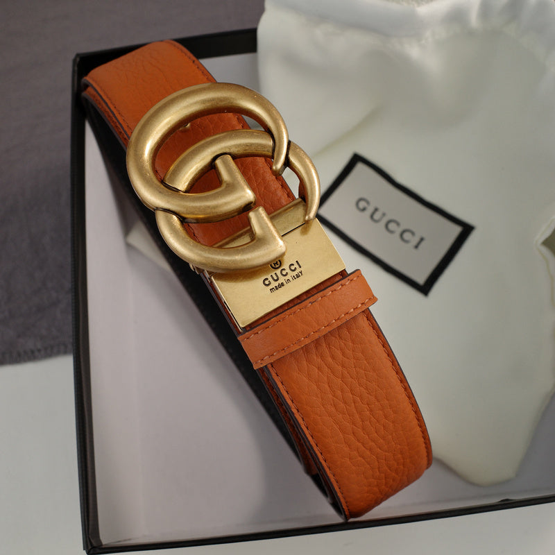 Gucci - Double G turn lock,top layer pebble grain,orange ZSB3803g