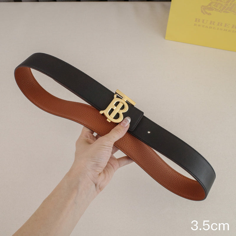 Burberry - 3.4cm - TB Brown lychee grain