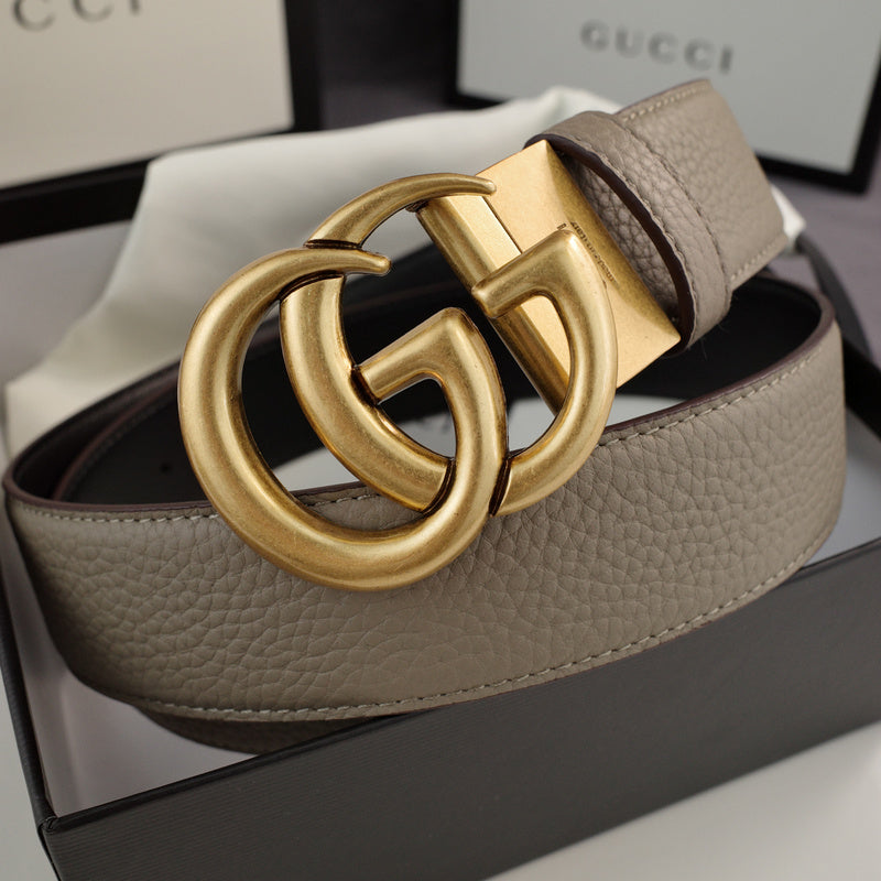 Gucci - Double G turn lock,top layer pebble grain,gray