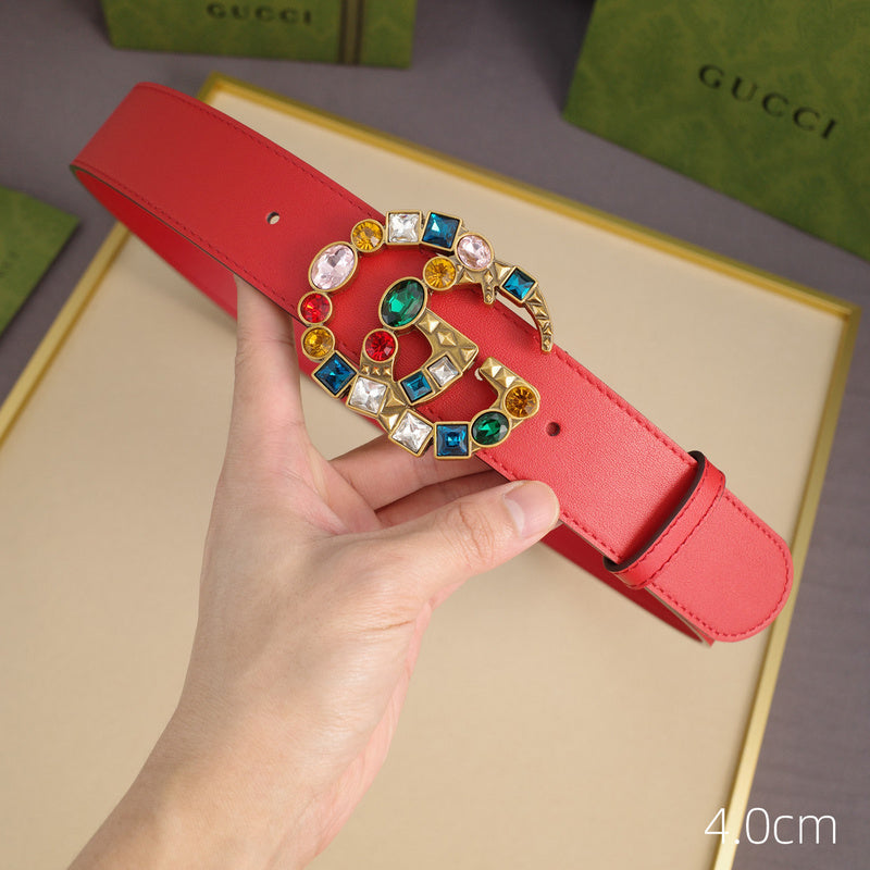 Gucci - 4.0cm G - Colored gemstone plane double-sided ZSB4007g