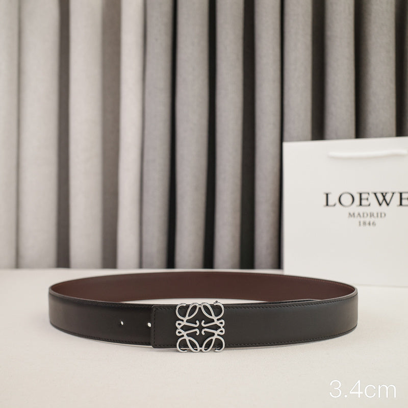 LOEWE - 3.8/3.4cm pebble grain Crocodile Plain weave