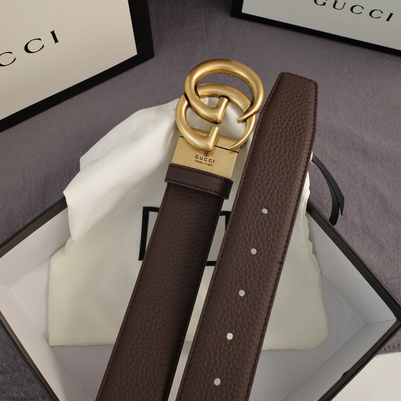 Gucci - Double G turn lock,top layer pebble grain,coffee