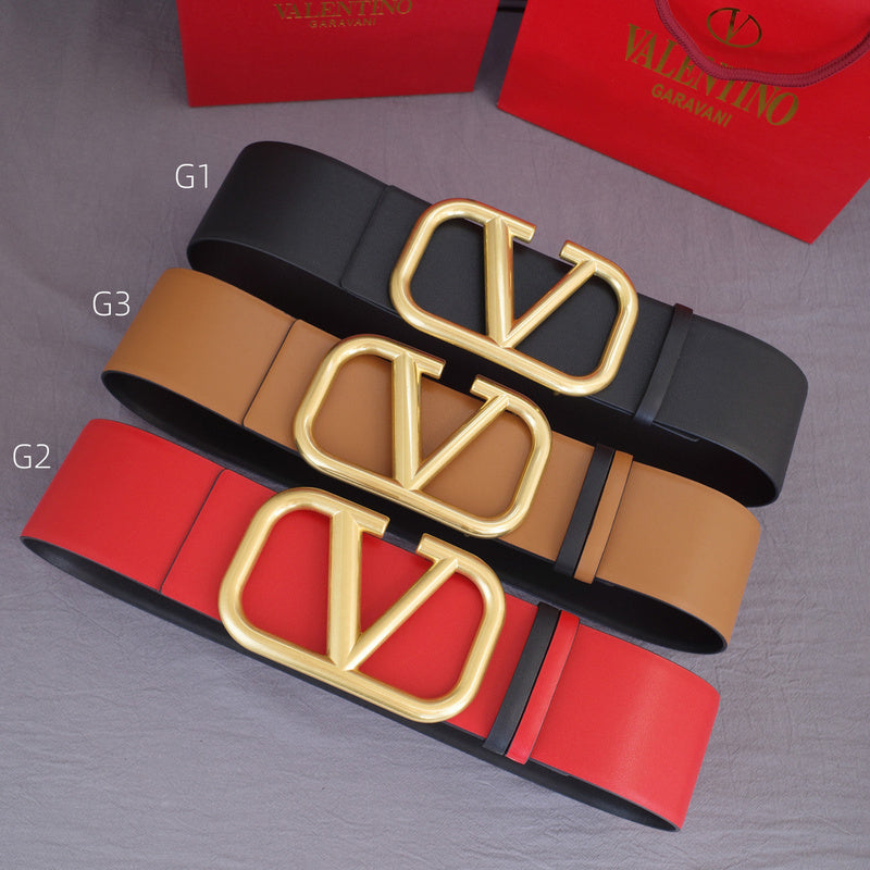 Valentino - Big V button - 7.0cm Gold belt buckle