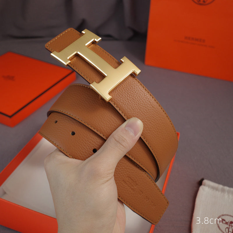 Hermes - 3.8/3.4/2.4cm classic H-lychee pattern gold black Buckle 3801h / 3401h / 2401h