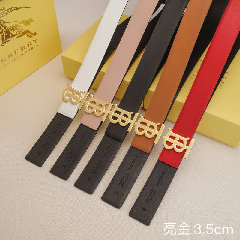 Burberry - 3.5cm -Bright gold buckle
