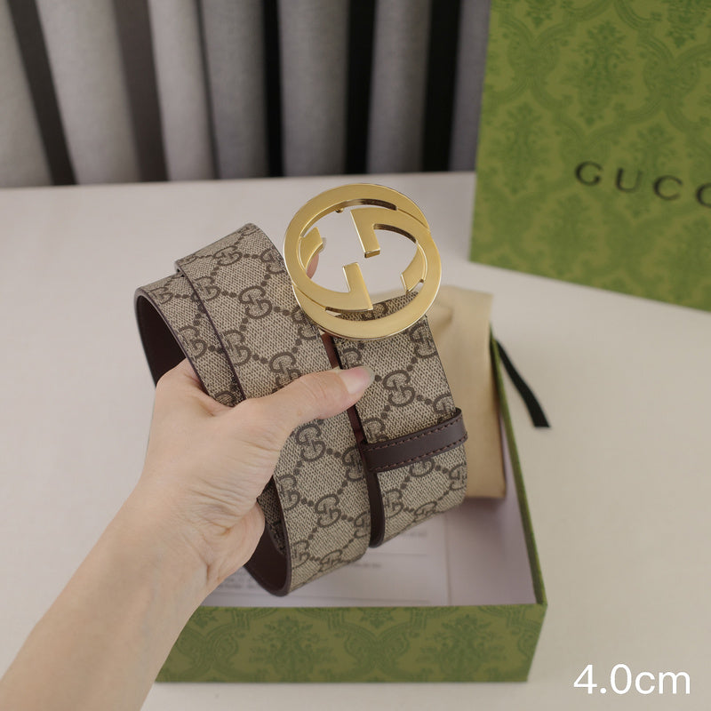 Gucci - 4.0cm Big cake - Supreme canvas Gold button 4023g