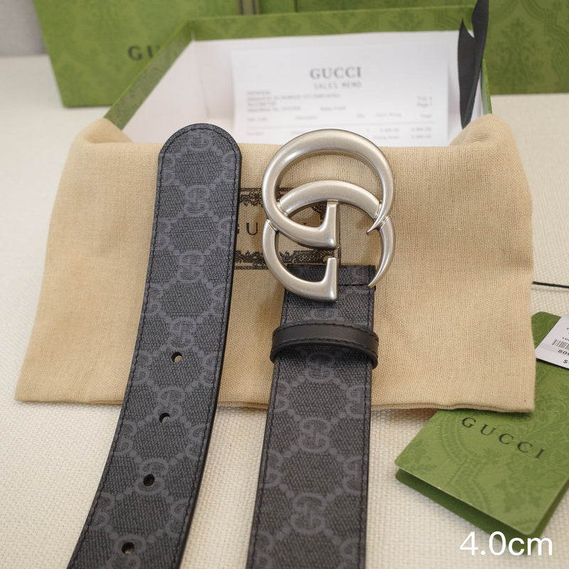 Gucci - 4.0cm G Classic - Supreme Canvas Silver Buckle ZSB4018g