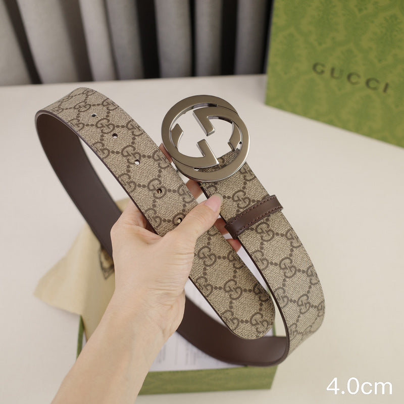 Gucci - 4.0cm Big cake - Supreme canvas Grey button 4023g