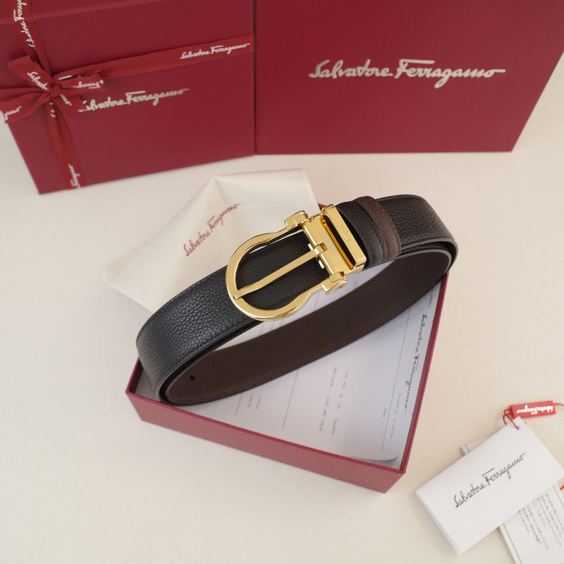 FERRAGAMO - 3.5cm Dragon fruit grain oblique edge