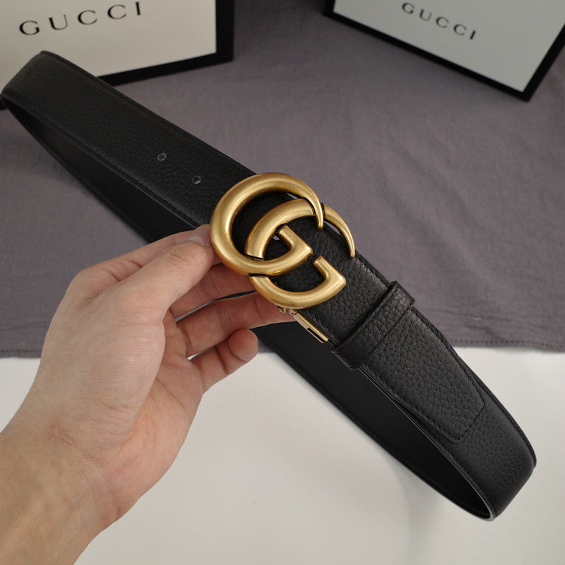 Gucci - Double G turn lock,top layer pebble grain,Black