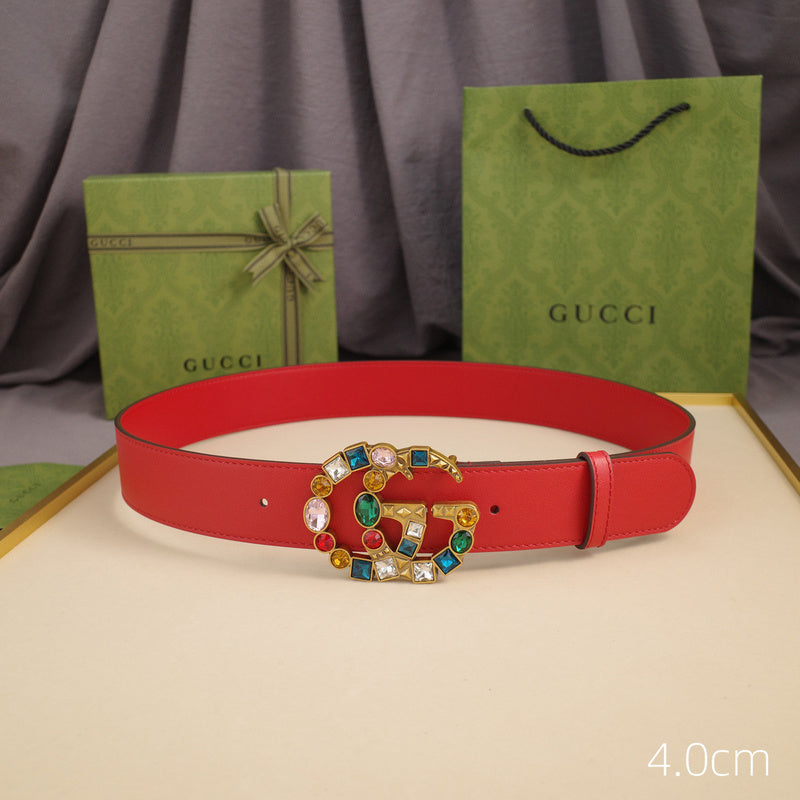 Gucci - 4.0cm G - Colored gemstone plane double-sided ZSB4007g