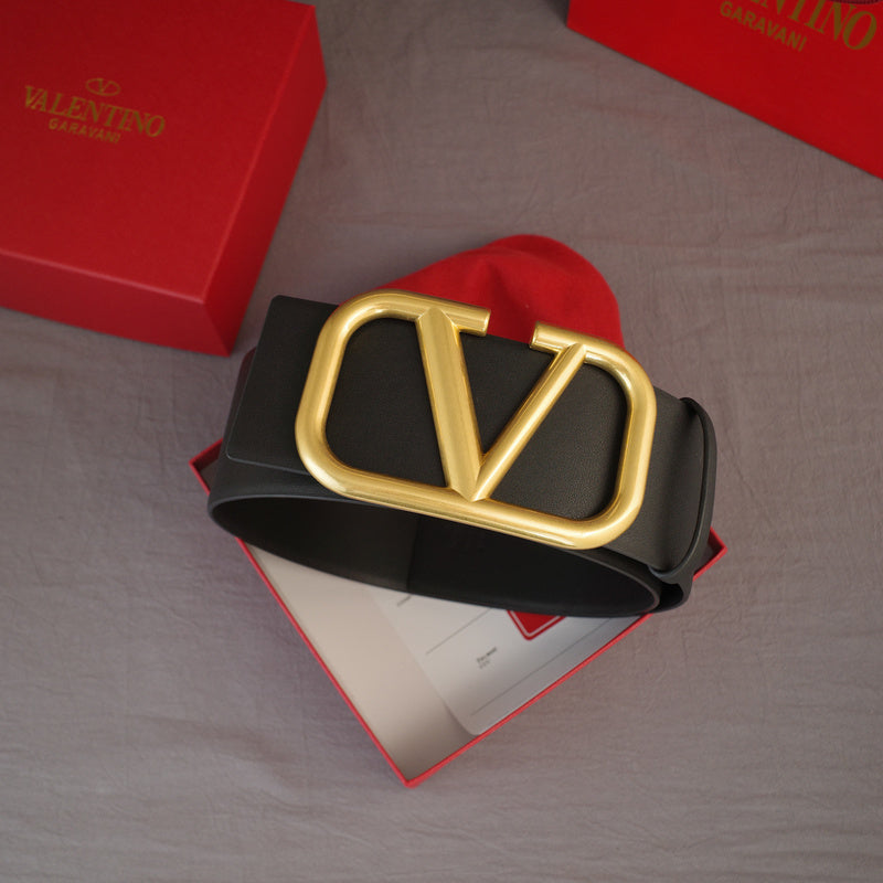 Valentino - Big V button - 7.0cm Gold belt buckle