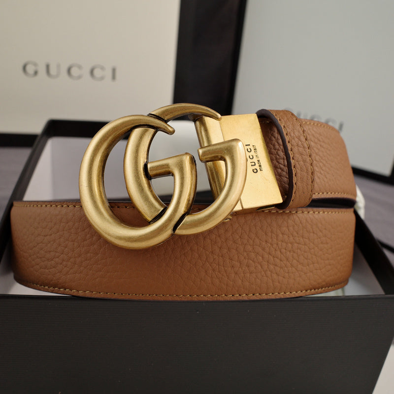 Gucci - Double G turn lock,top layer pebble grain,Brown