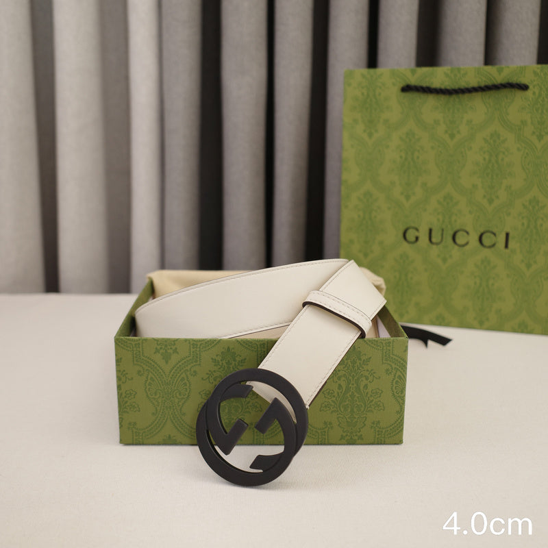 Gucci - 4.0cm pancake - plain weave white leather ZSB4003g