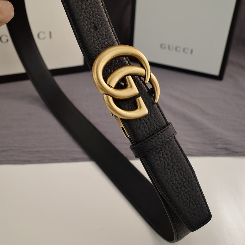 Gucci - Double G turn lock,top layer pebble grain,Black