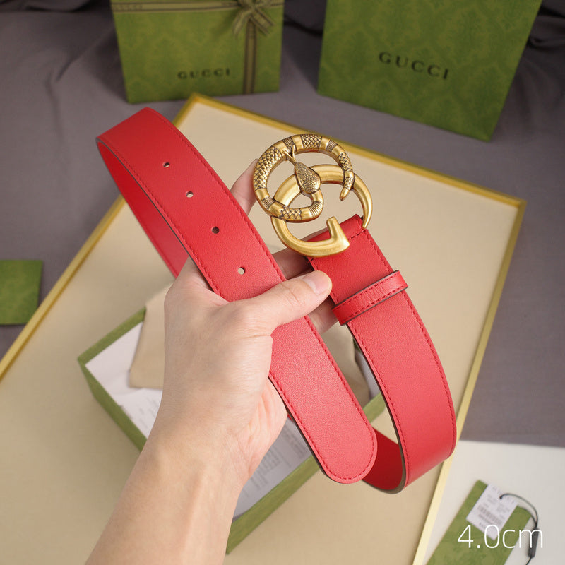 Gucci - 4.0cm G - snake belt buckle