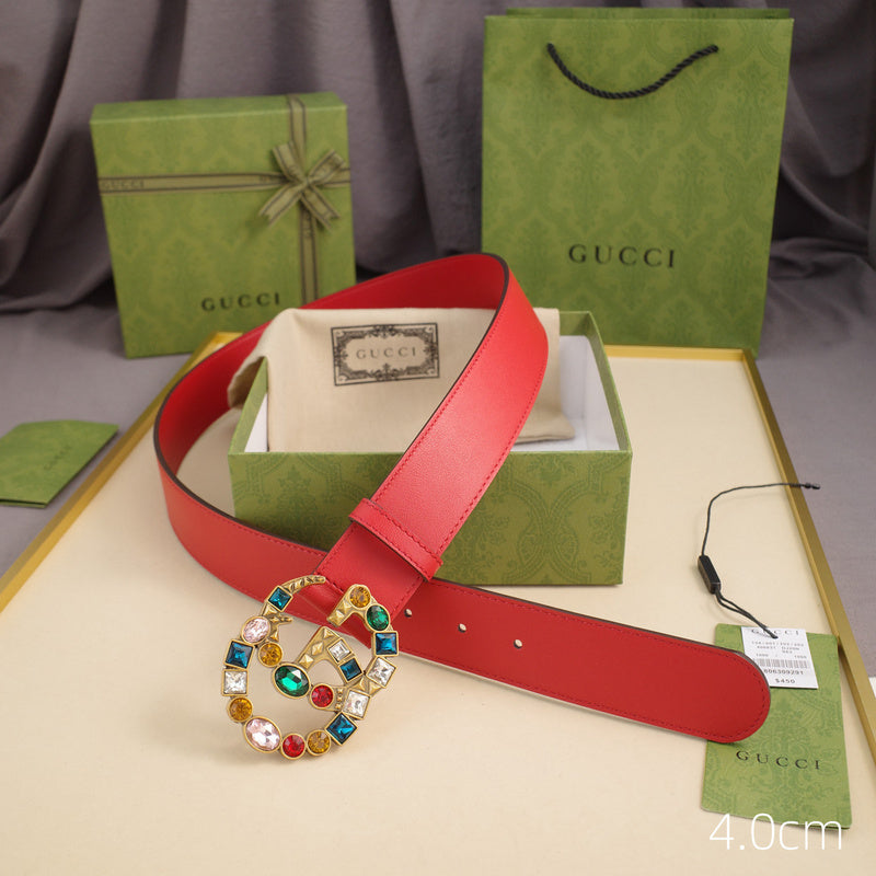 Gucci - 4.0cm G - Colored gemstone plane double-sided ZSB4007g