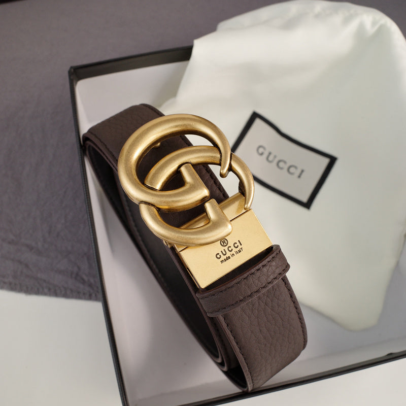 Gucci - Double G turn lock,top layer pebble grain,coffee