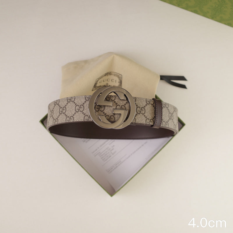 Gucci - 4.0cm Big cake - Supreme canvas Grey button 4023g