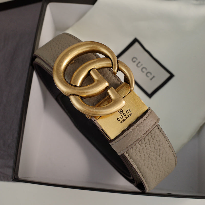 Gucci - Double G turn lock,top layer pebble grain,gray