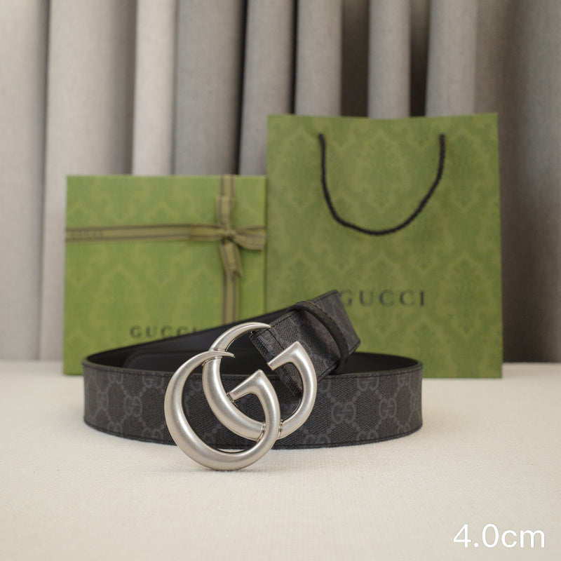 Gucci - 4.0cm G Classic - Supreme Canvas Silver Buckle ZSB4018g