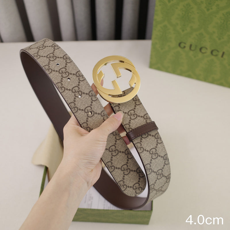 Gucci - 4.0cm Big cake - Supreme canvas Gold button 4023g