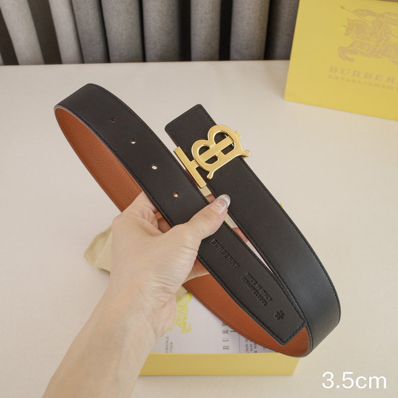 Burberry - 3.4cm - TB Brown lychee grain