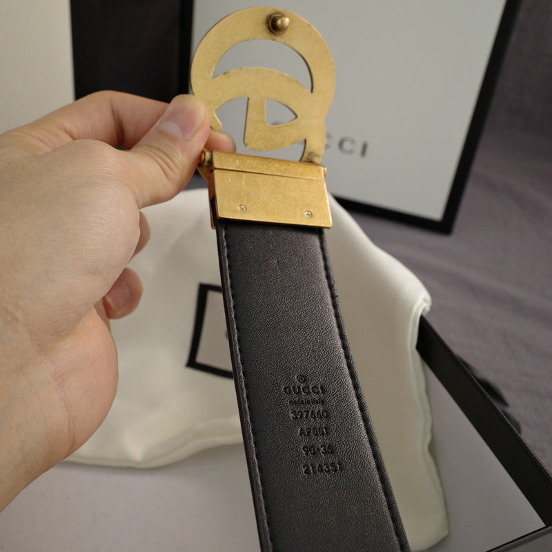 Gucci - Double G turn lock,top layer pebble grain,Brown