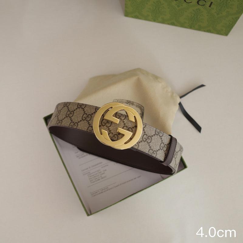 Gucci - 4.0cm Big cake - Supreme canvas Gold button 4023g